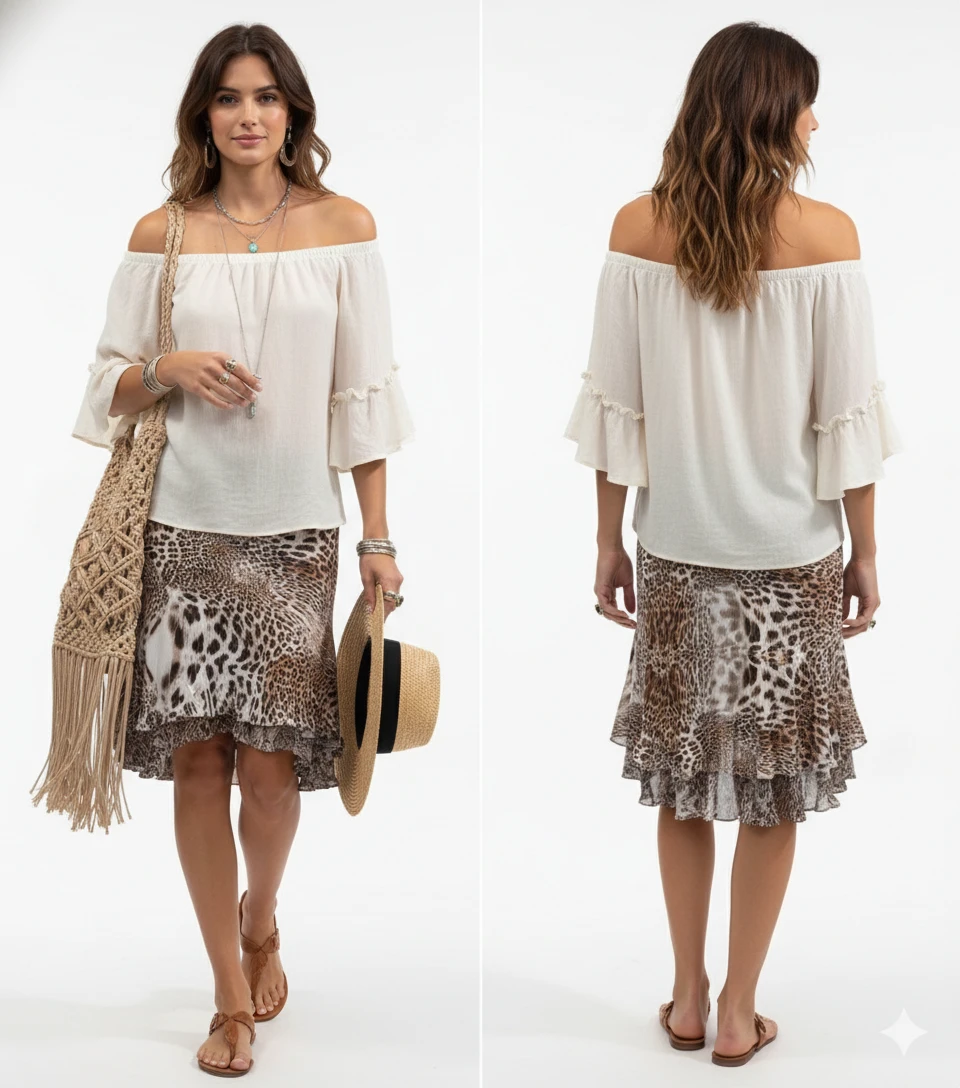 🏆 Komarov High-Low Crinkled Flare Skirt Size S - photo 5