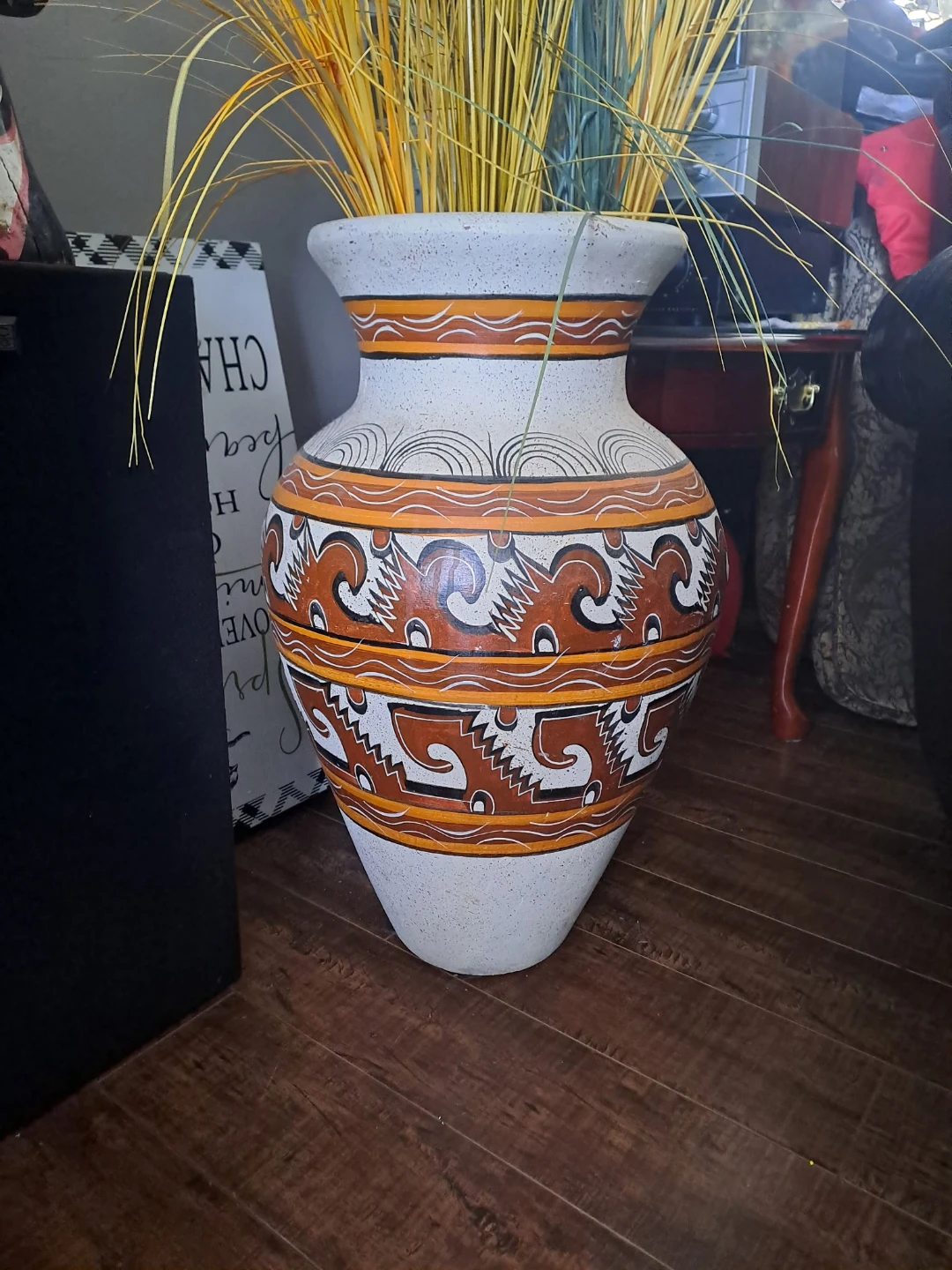 Vintage Mexico Folk Decorative Ceramic Vase