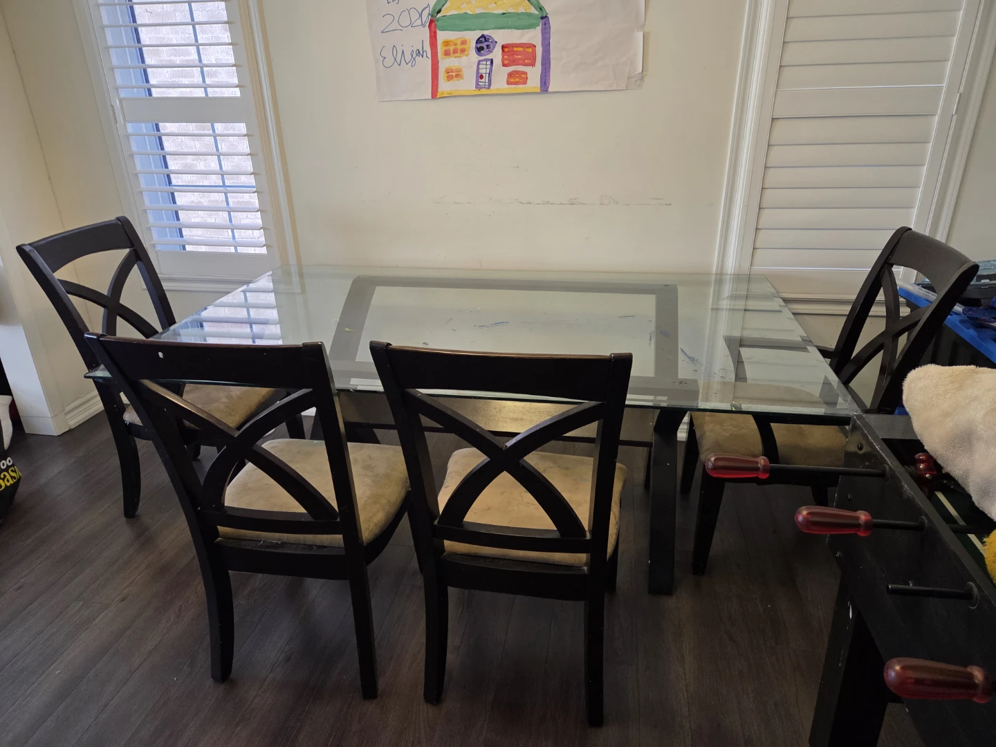 Glass Top Dining Table with 4 Chairs - photo 2