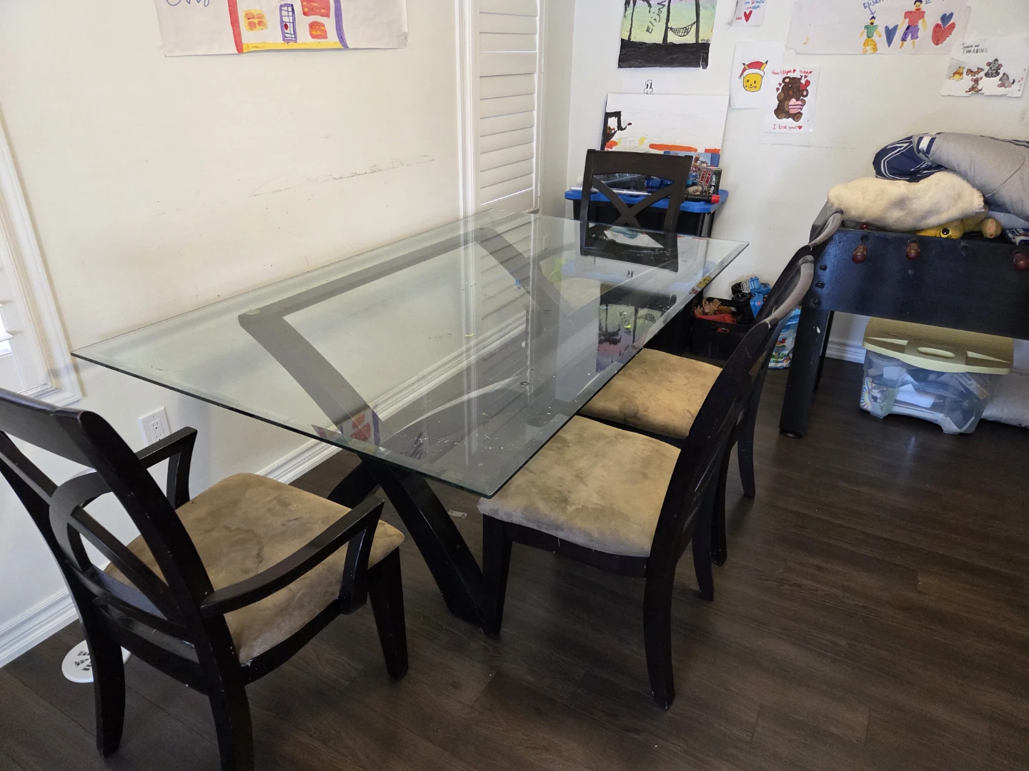 Glass Top Dining Table with 4 Chairs - photo 3