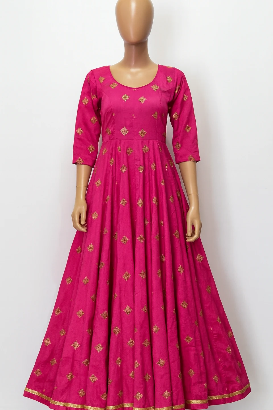 Pink Embroidered Anarkali Suit with Pant style plazo - photo 3