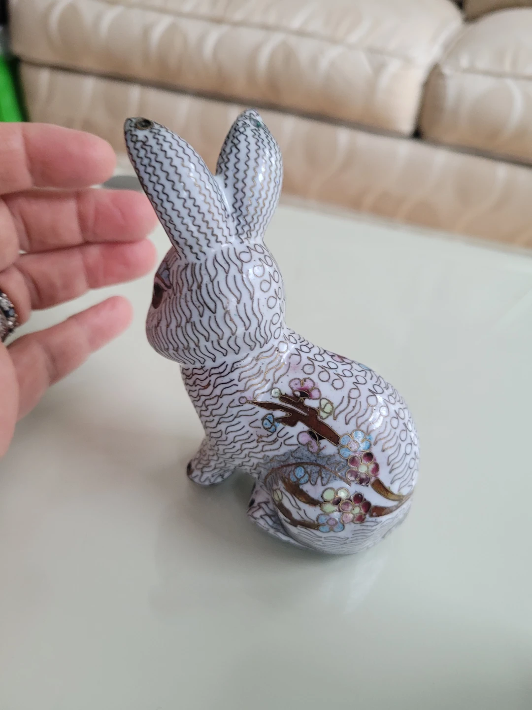 1/2 Off -Vtg. Cloisonné Rabbit and Dog Figurines - photo 5