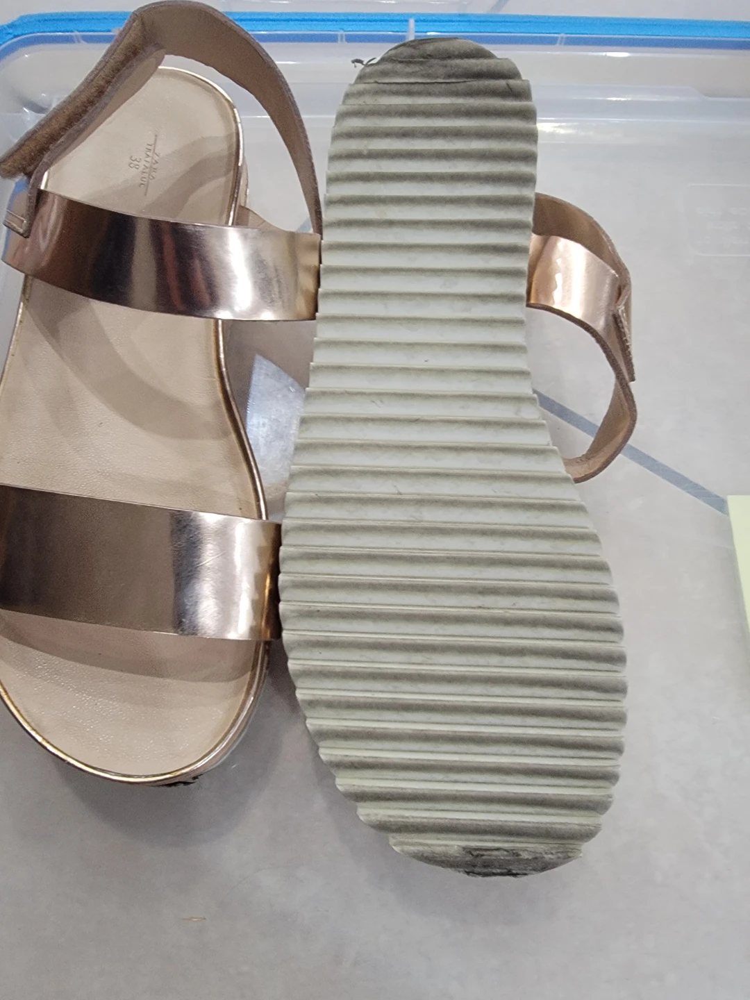 Rose Gold Flat Sandals Size 38 - photo 2