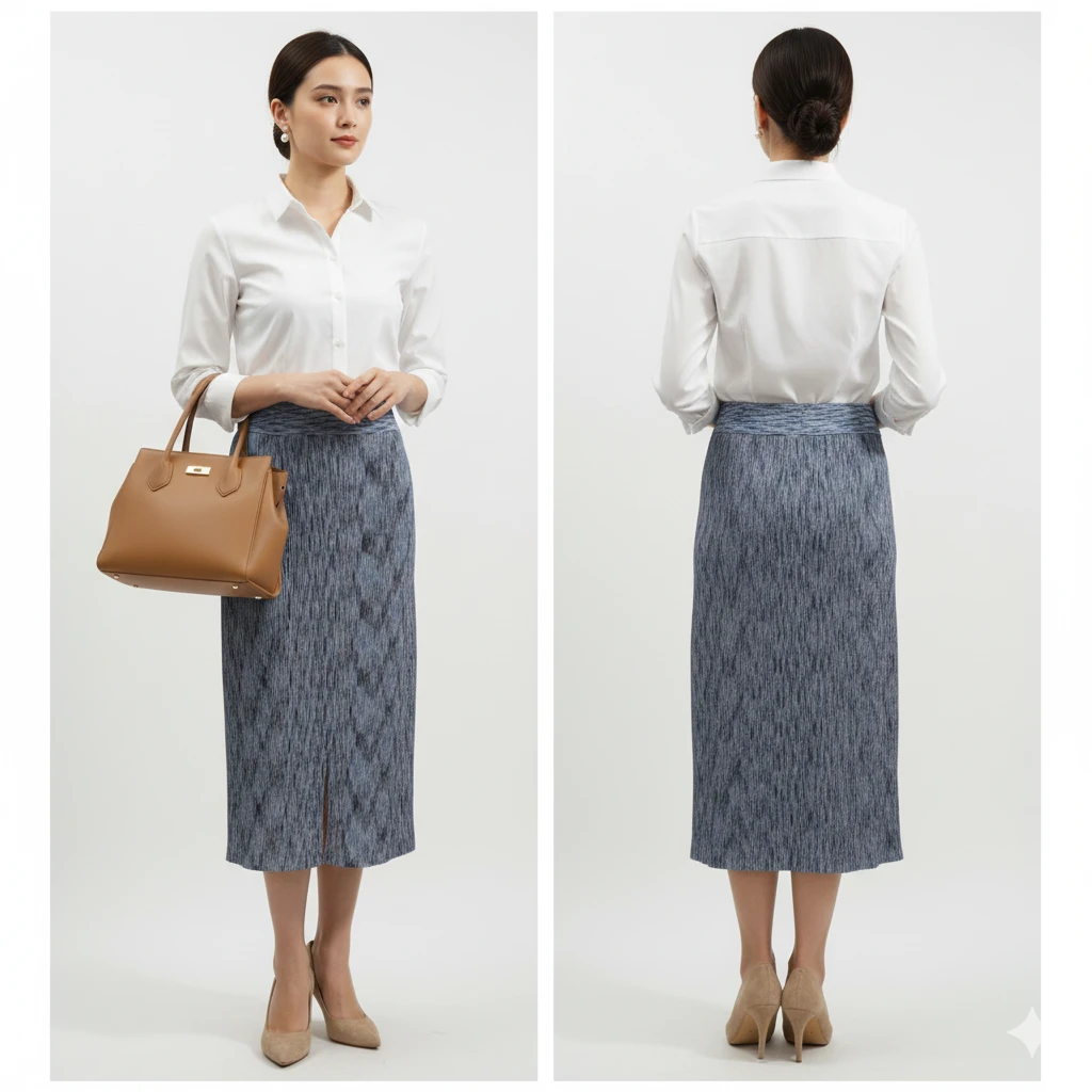 🏆 ​House of Harlow 1960 Metallic Knit Midi Skirt Size M - photo 3