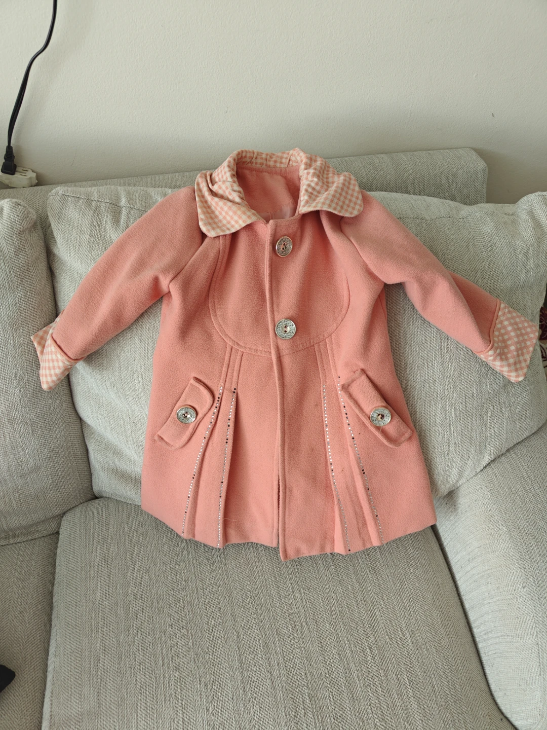 Toddler Girls Pink Bow Coat