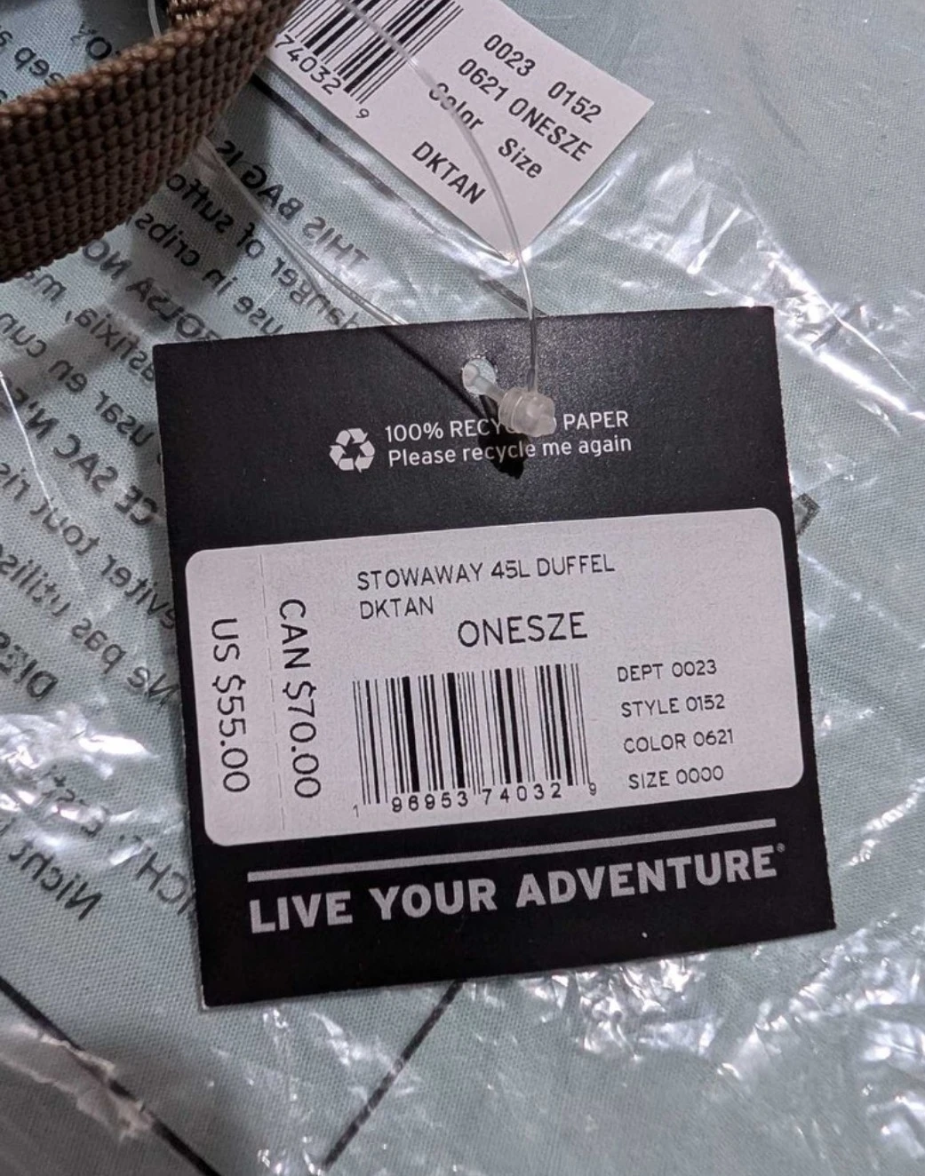 Eddie Bauer Packable Duffel Bag (New - with tag) - photo 3