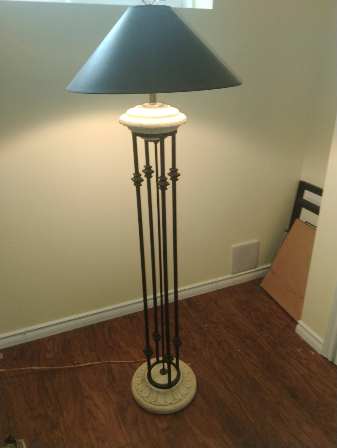 Tall Floor Lamp with Black Cone Shade