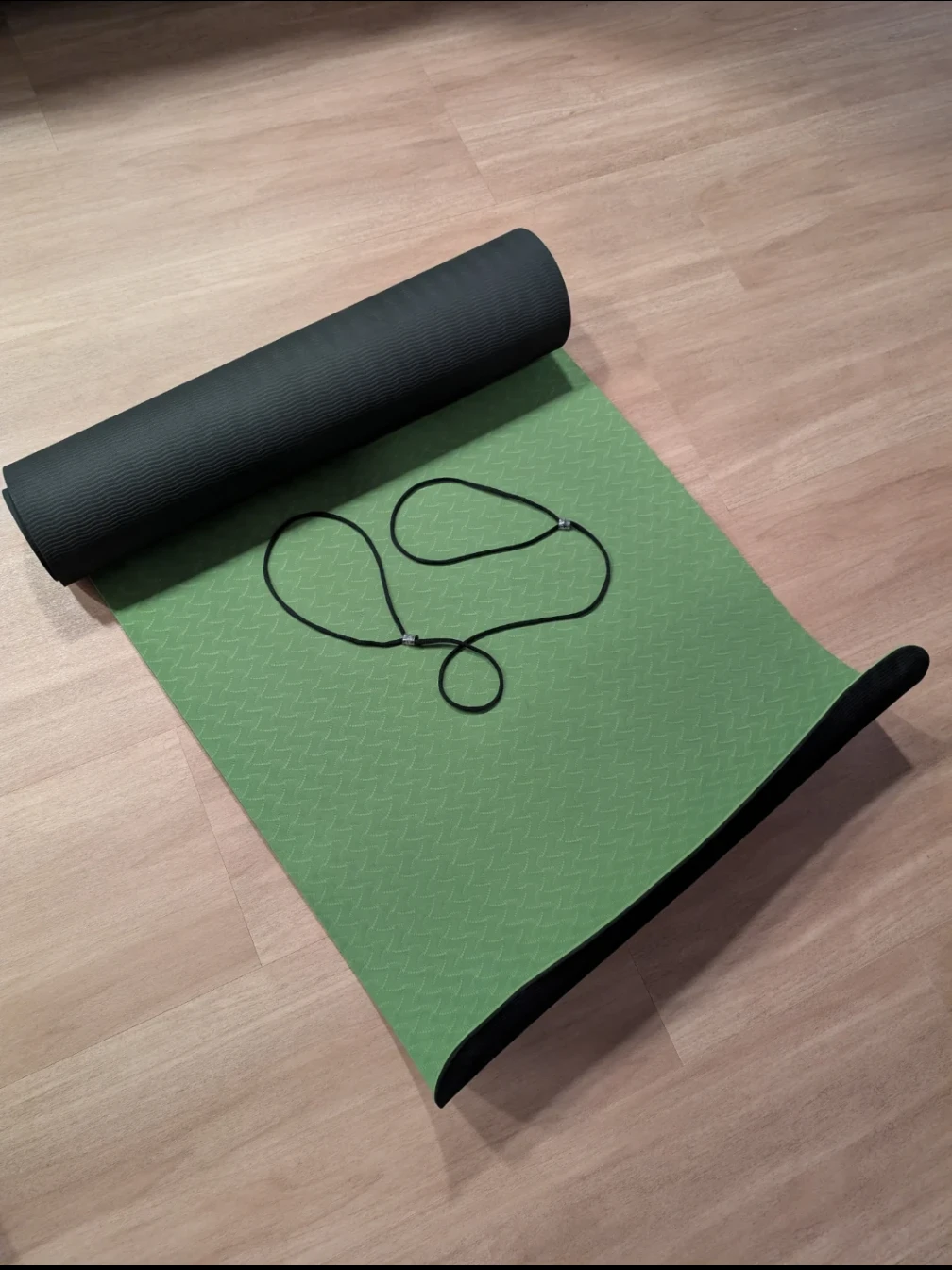 Green Yoga Mat with Strap - Moving out sale