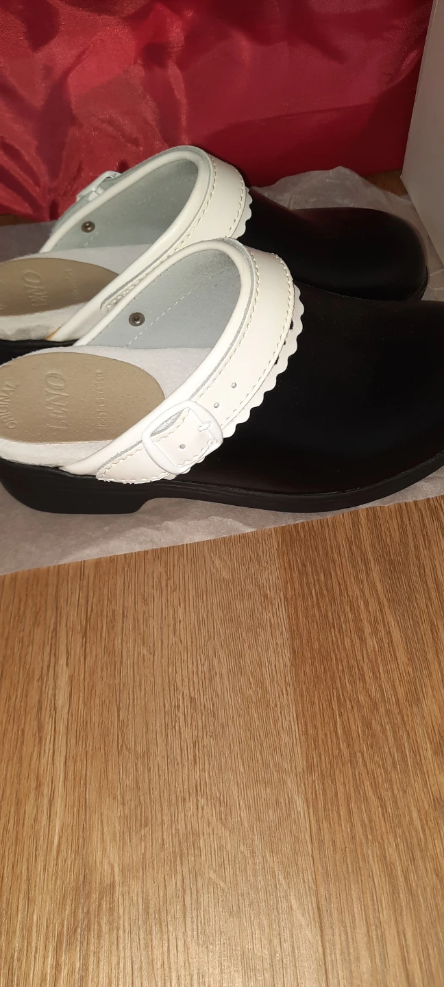 Sanita Clogs Black/White Lace Size 38 - photo 4