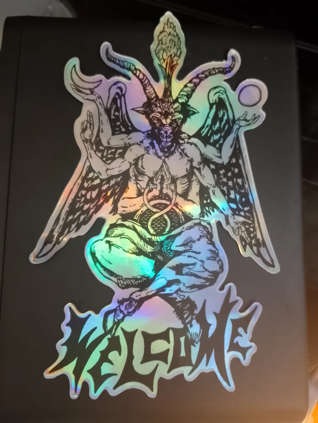 Holographic Baphomet Welcome Sticker