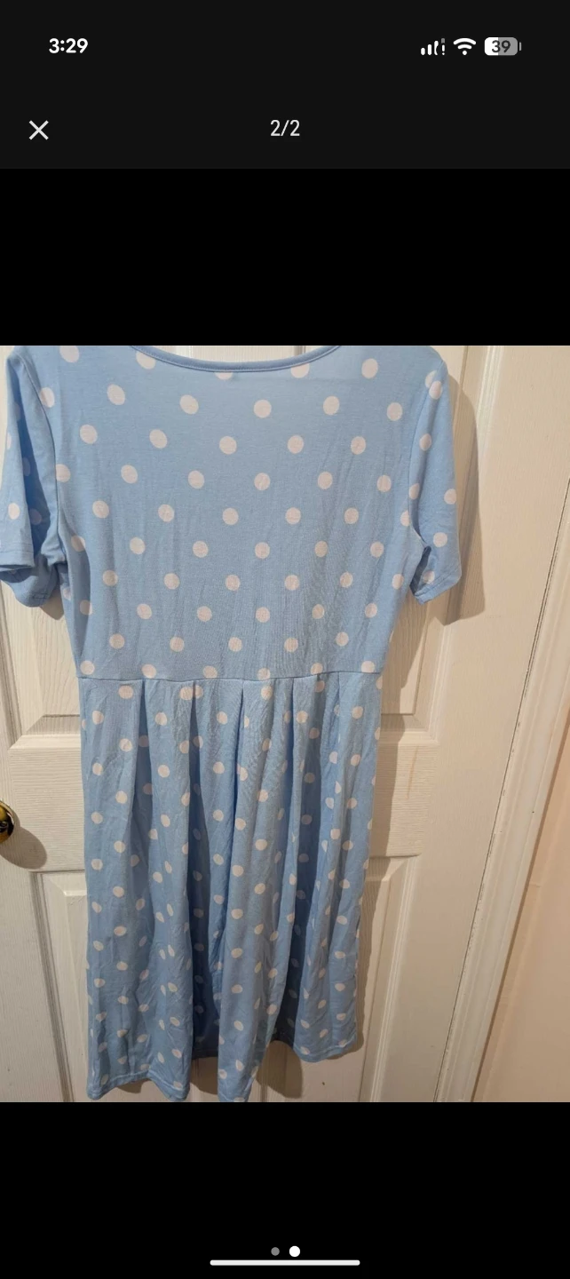 Blue and White Polka Dot Dress - photo 2