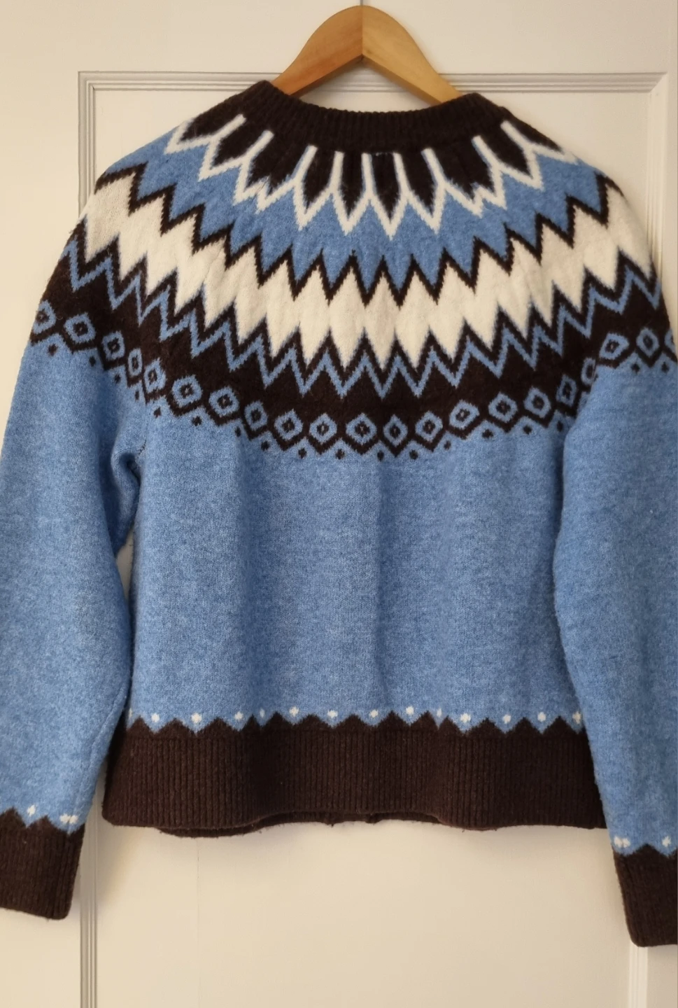 Blue Fair Isle Cardigan Sweater - photo 2