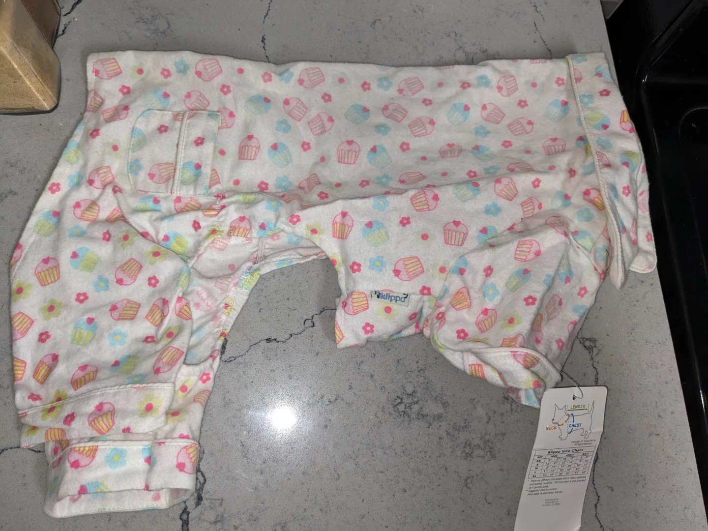 Klippo pink cupcake dog pyjamas