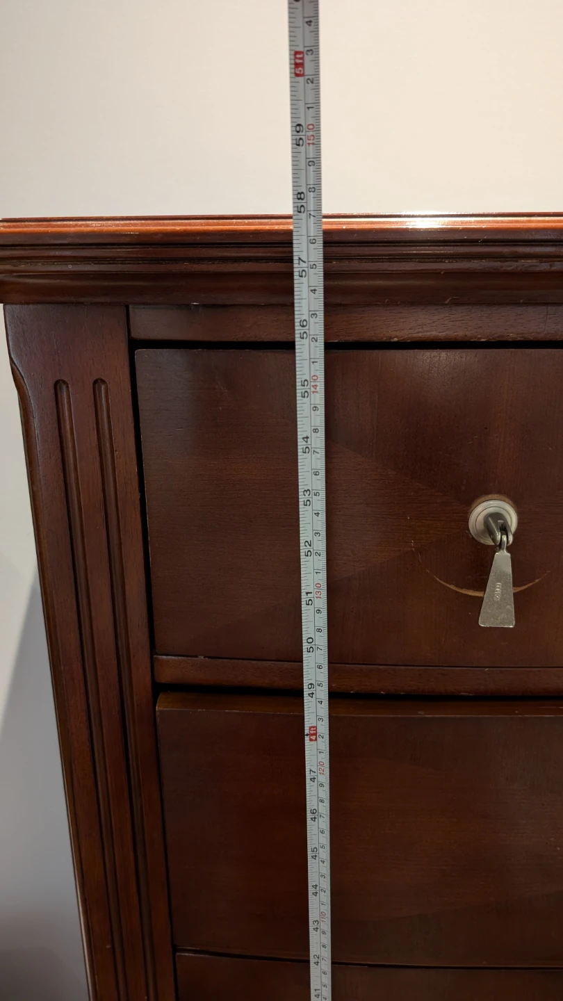 Dark Wood Tall Boy Dresser - photo 2