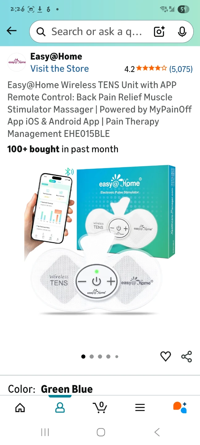 Easy@Home Wireless TENS Unit with App Remote Control