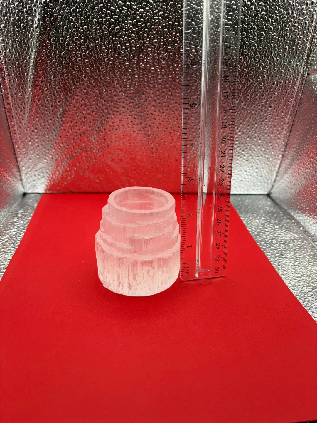Clear Selenite Crystal Votive Holder