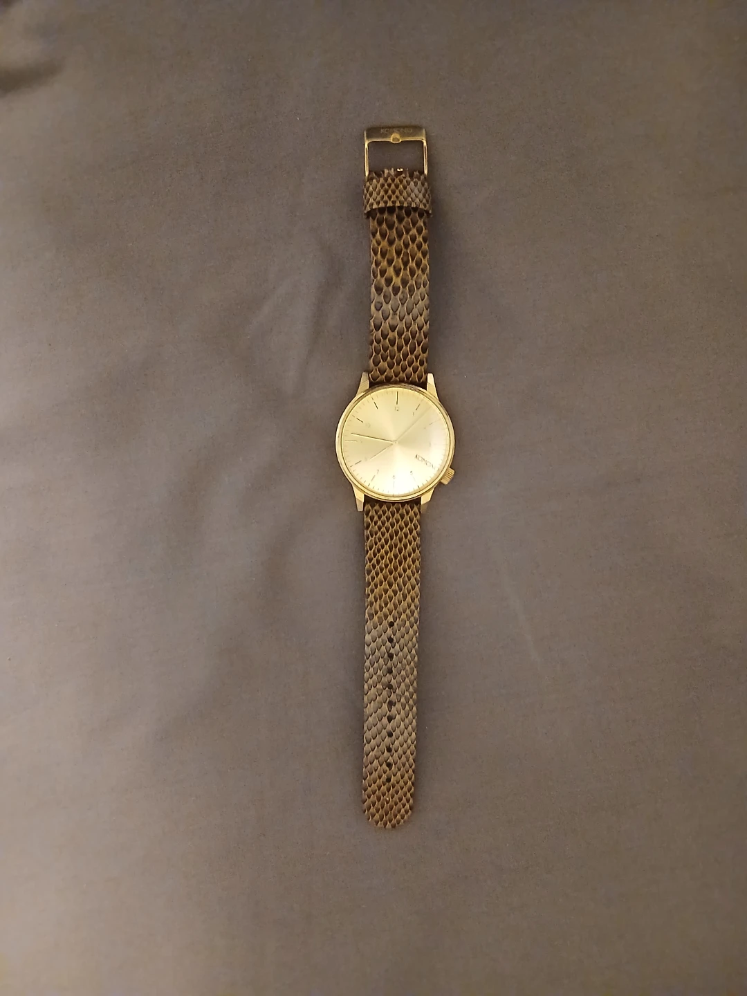 Komono Watch - Gold Case - Serpent Print Band