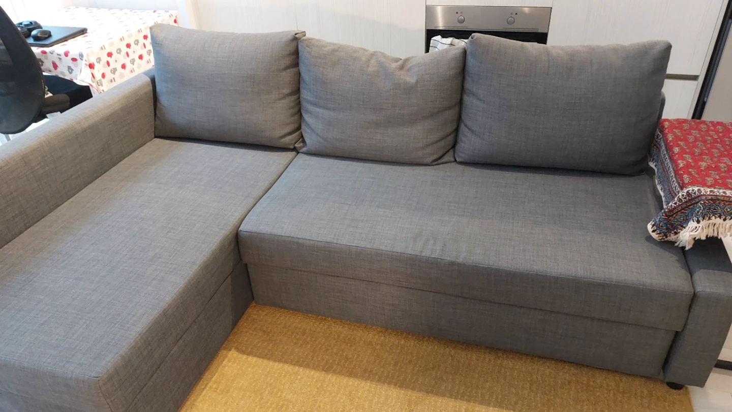 Grey Sectional Sofa-Bed with Storage - photo 2