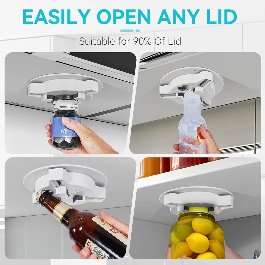 Under Cabinet Jar Opener Bottle Opener - White - photo 2