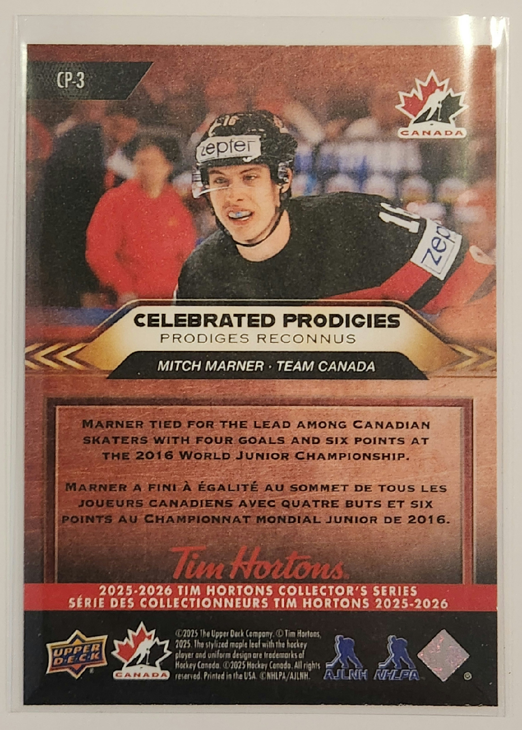 Mitch Marner Celebrated Prodigies Tim Hortons Hockey Card - photo 2