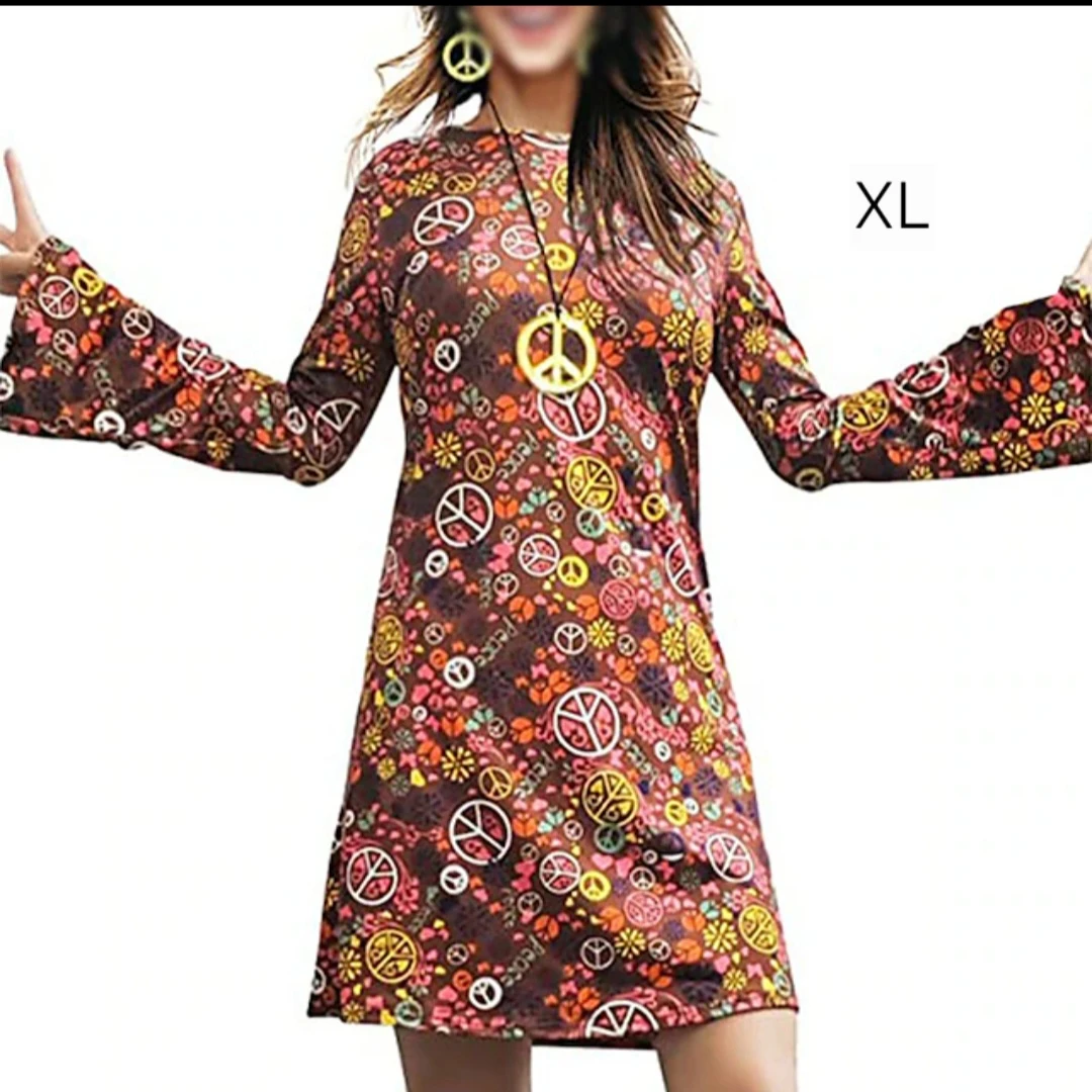 XL-Set for Women 70s 60s Disco Outfit with Accessories Adu - photo 2