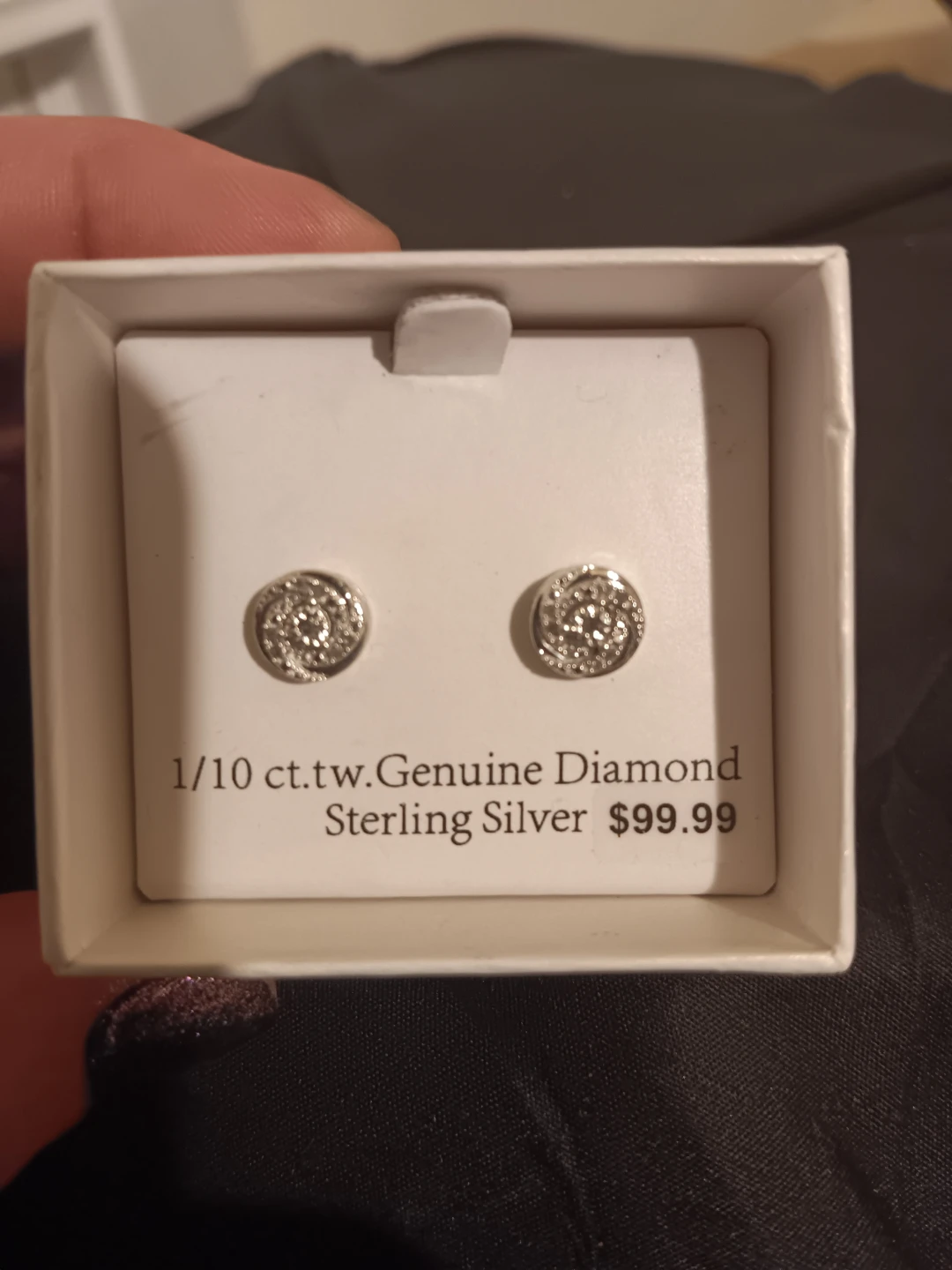 1/10 ct.tw. Genuine Diamond Sterling Silver Earrings