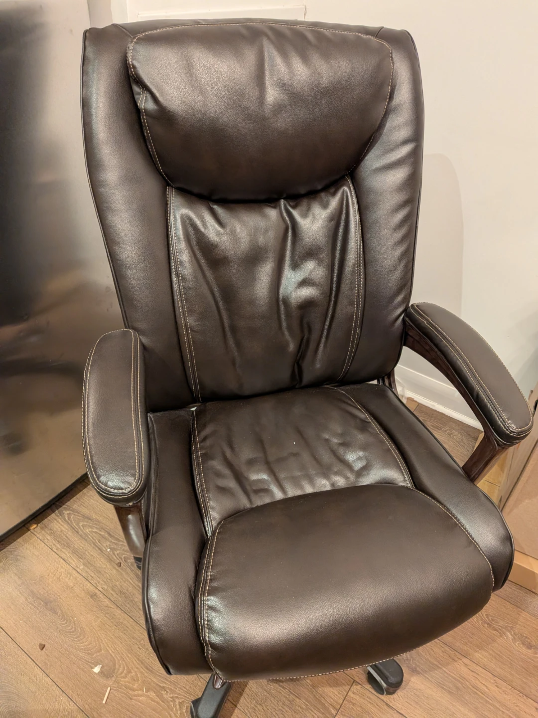 Dark Brown Faux Leather Office Chair 🥕 - photo 3