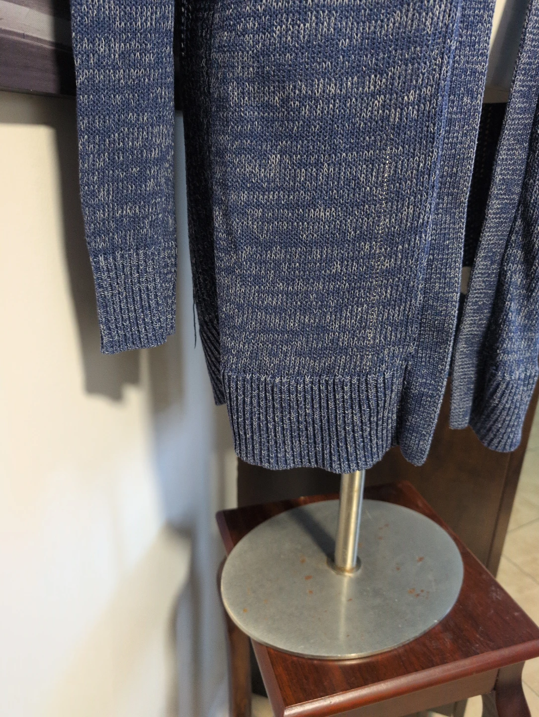 Blue marled knit cardigan - photo 3