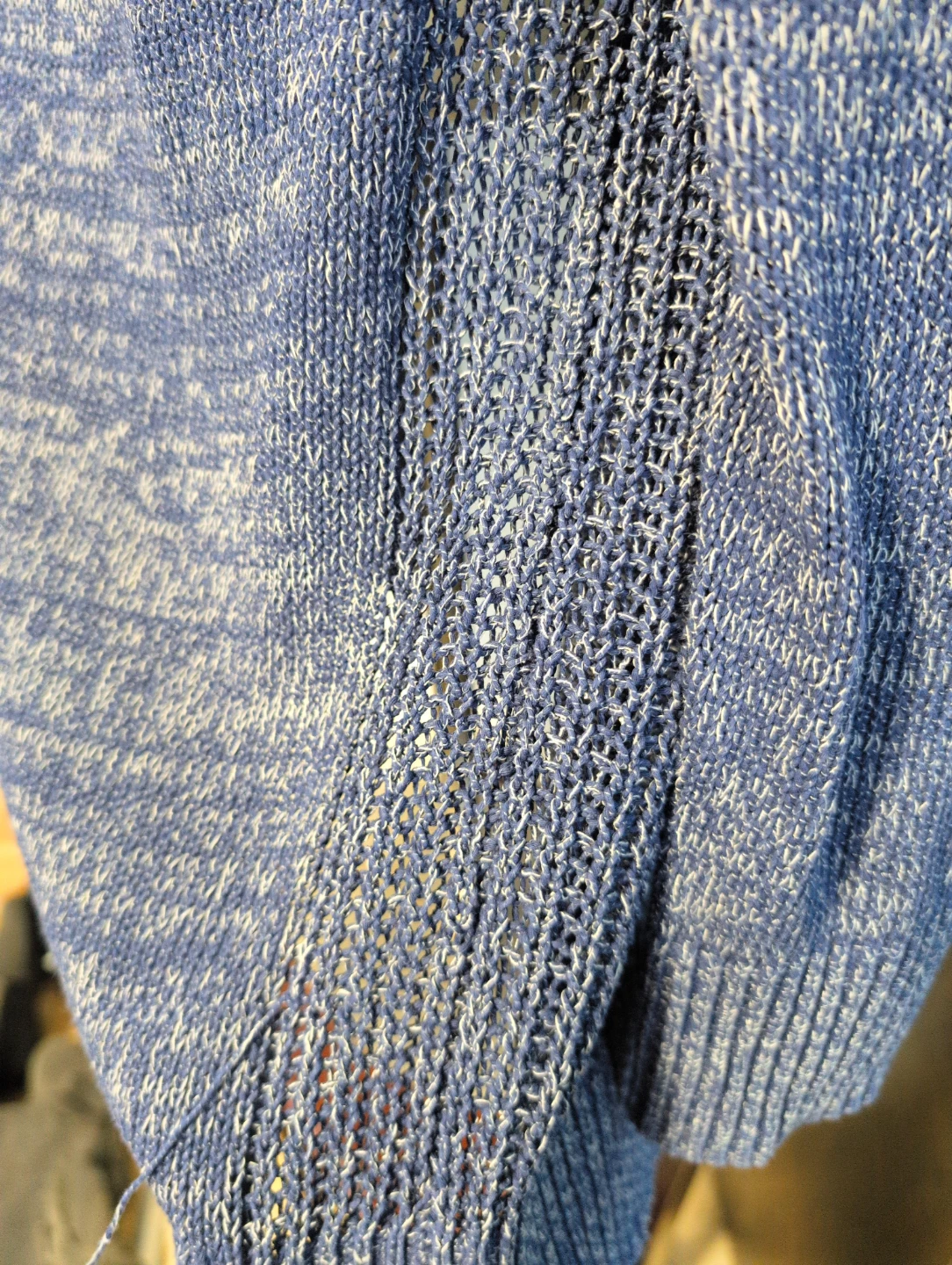 Blue marled knit cardigan - photo 5