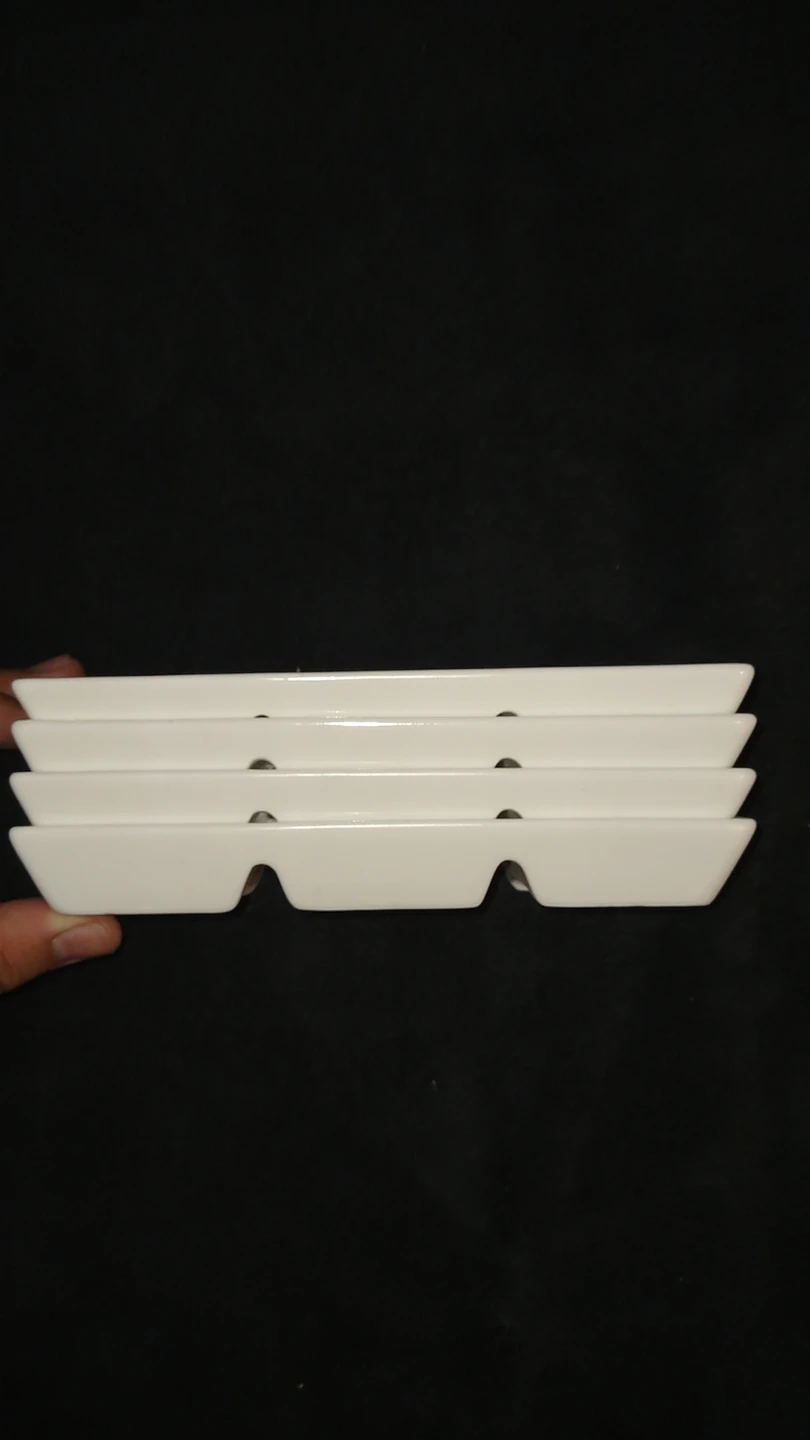 Set of 4 White Ceramic 3-Compartment - photo 2