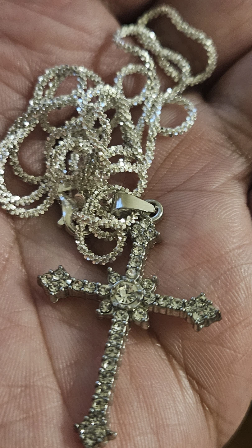 Rhinestone Cross Pendant Necklace