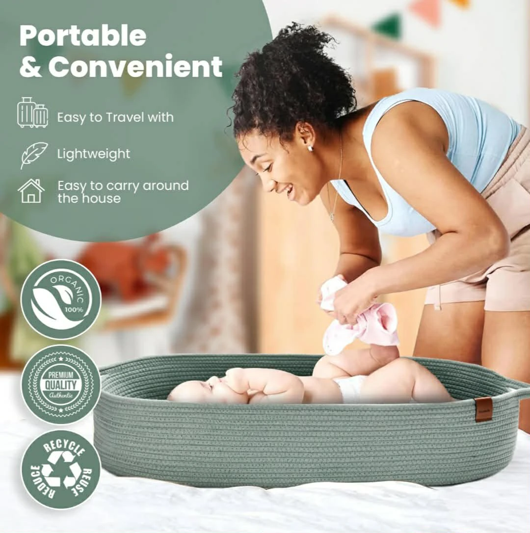 PeraBella Cotton Rope Bassinet/Co-Sleeper Basket - photo 2