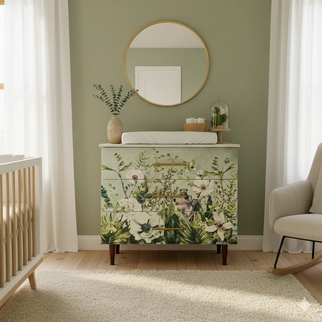 Refurbished decoupaged dresser