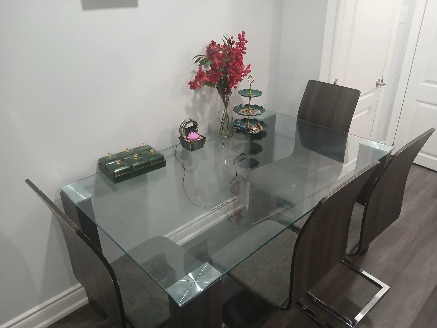 Glass Top Dining Table with 4 Chairs - photo 2