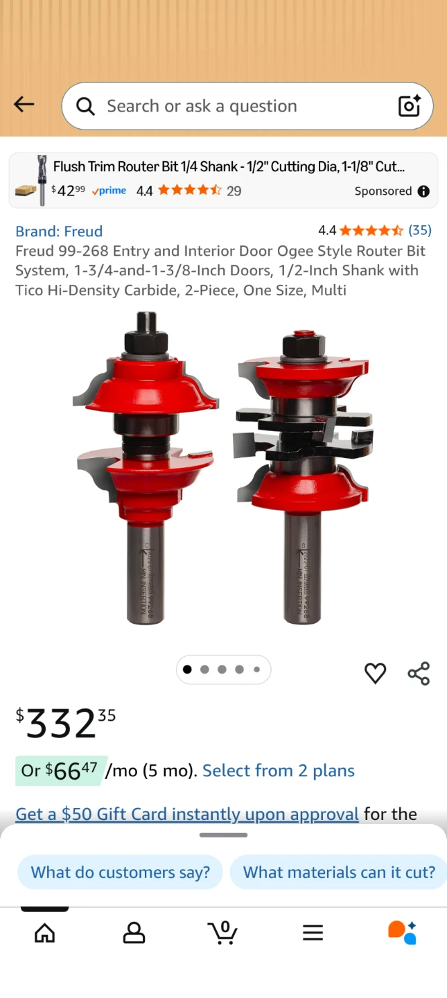 Freud Industrial Router Bit Set - 2 Pc Entry & Interior Door