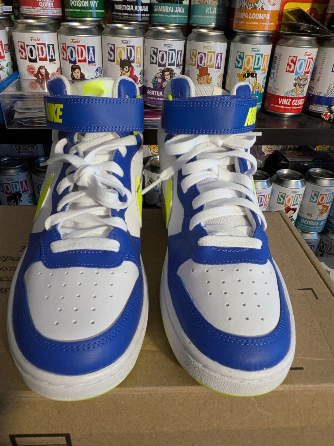 Nike Court Vision Mid Sneakers - White/Blue/Neon Yellow - photo 3