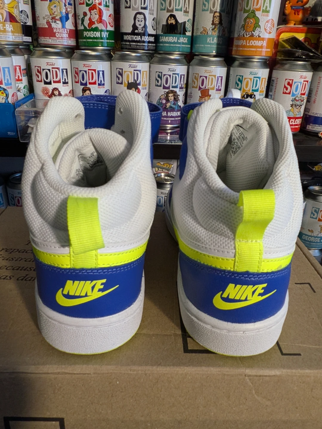 Nike Court Vision Mid Sneakers - White/Blue/Neon Yellow - photo 5