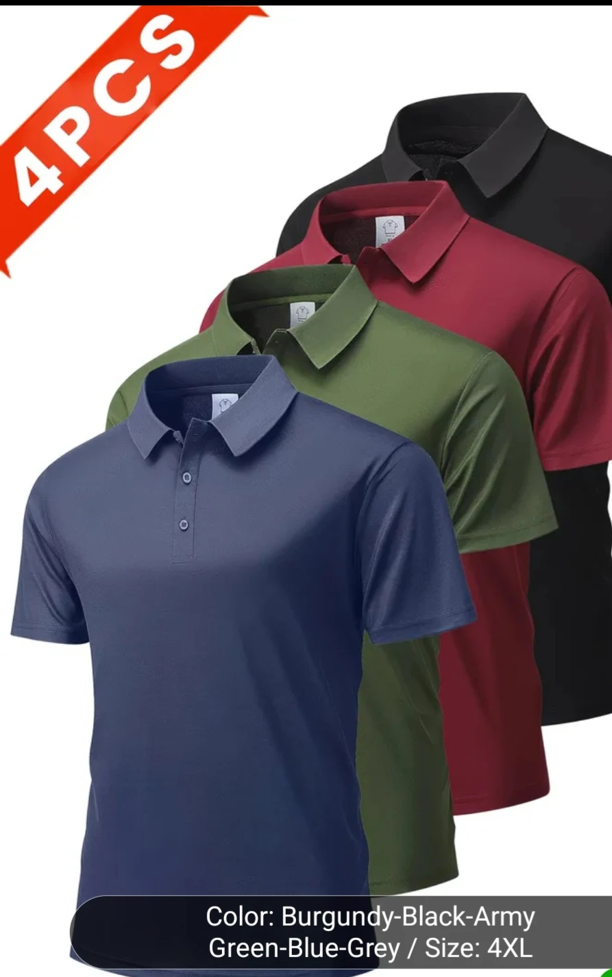 4 Pack Men's Polo Shirts