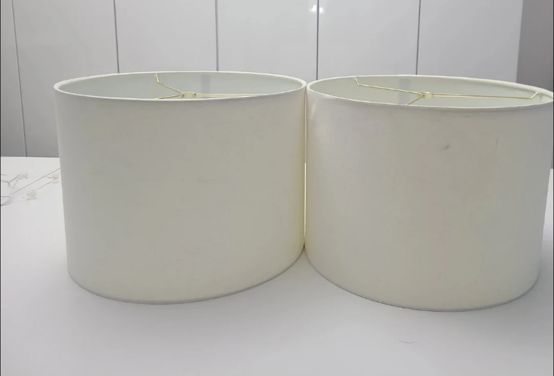 Pair of Cream Lampshades 13" - photo 4