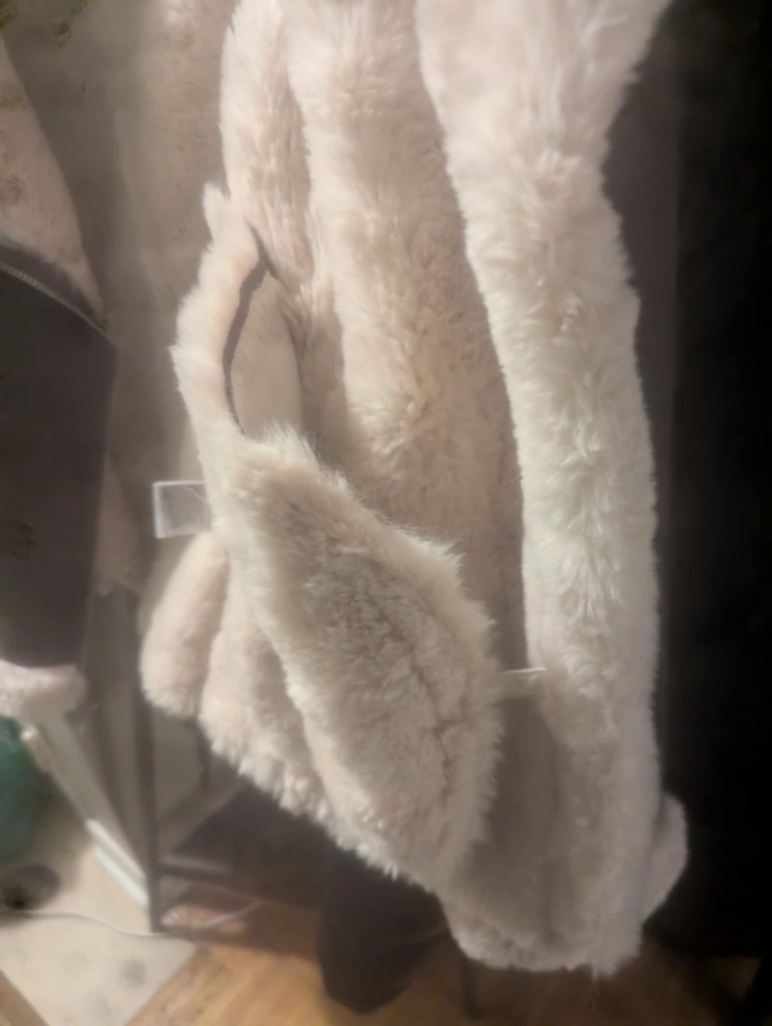 Brown Faux Suede Aviator Jacket with Cream Faux Fur Lining - photo 3