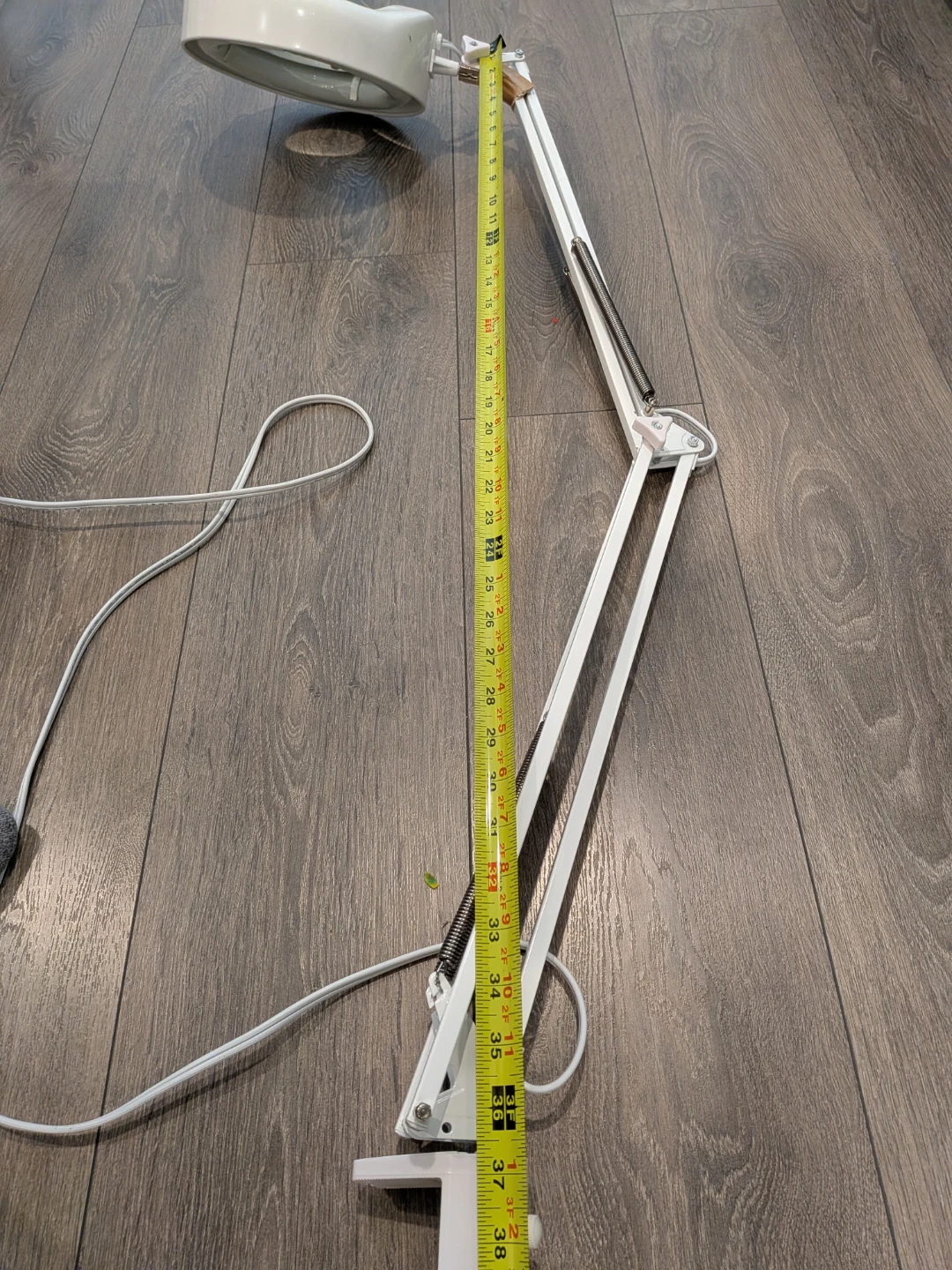 White Adjustable Swing Arm Desk Lamp with Magnifier - photo 2