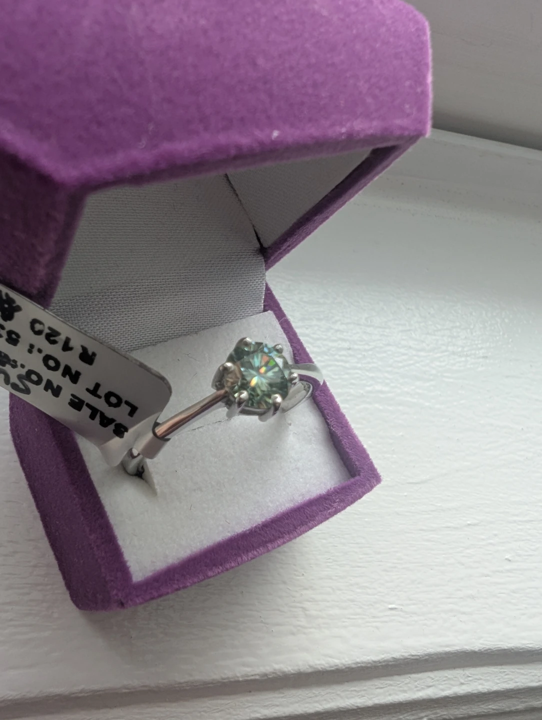 Brand New Silver Moissanite Ring For Sale