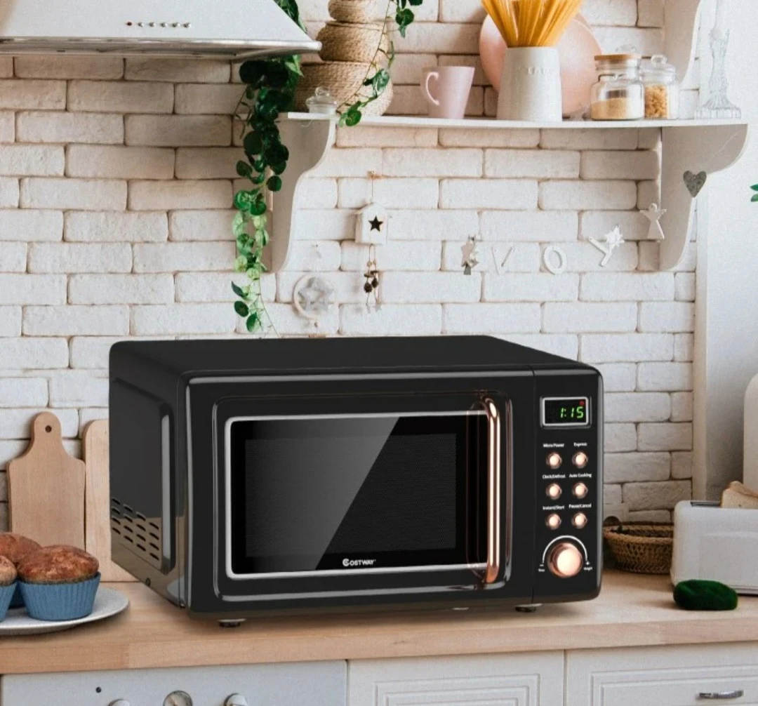 Retro Black & Rose Gold Microwave (Costway) - photo 4