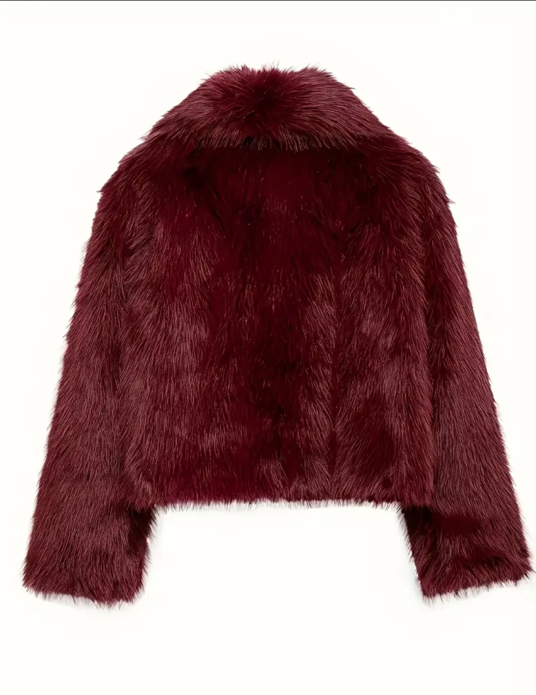 Burgundy Faux Fur Coat only small - photo 2