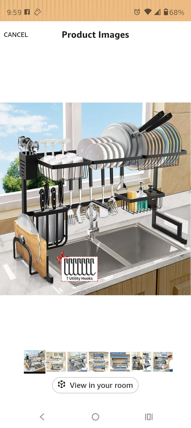 Stainless Steel Over Sink Dish Drying Rack