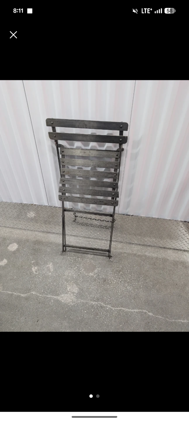Vintage Folding Metal Bistro Chair - photo 2