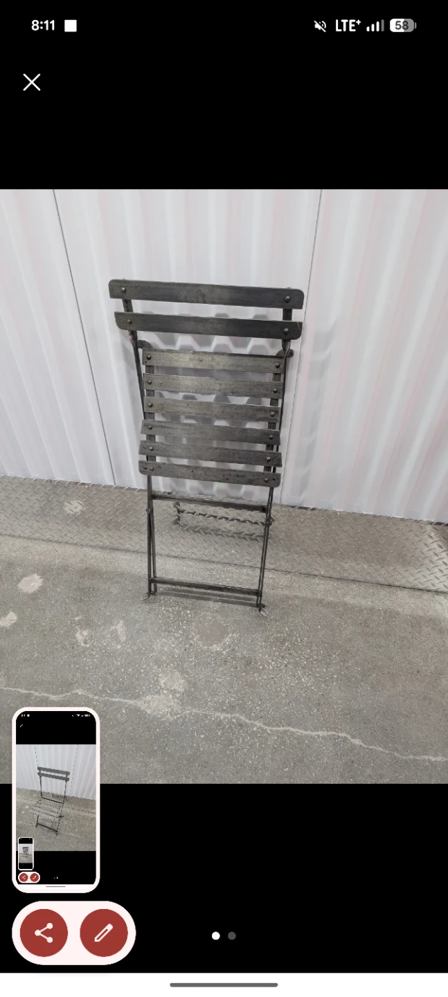 Vintage Folding Metal Bistro Chair - photo 3