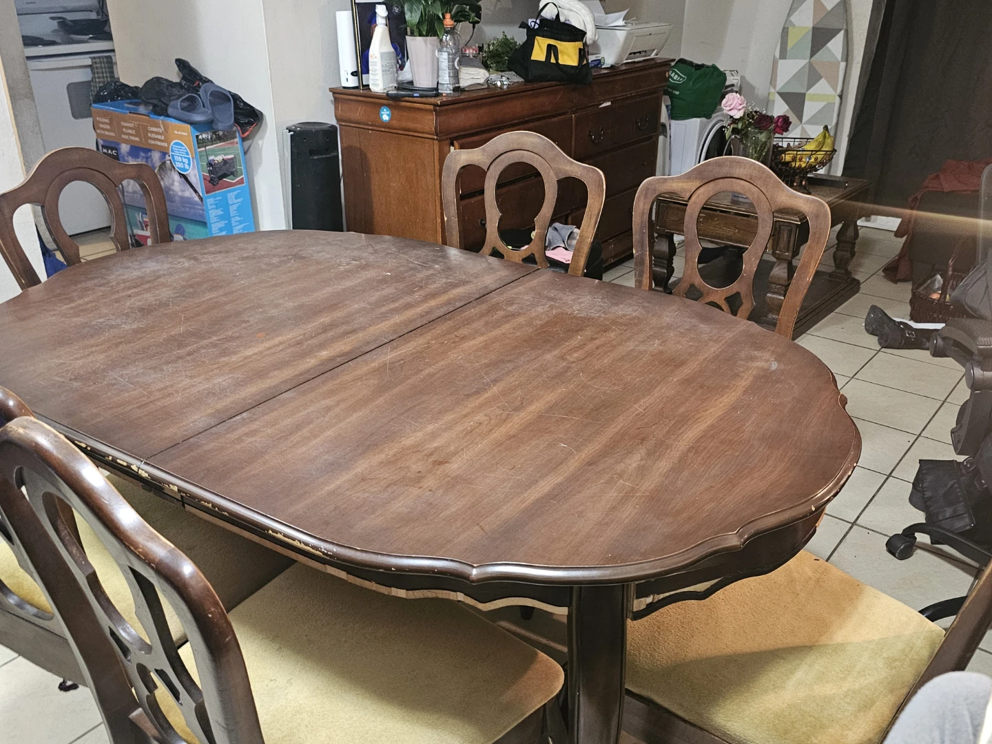 Wooden Dining Table with 6 Chairs - photo 2