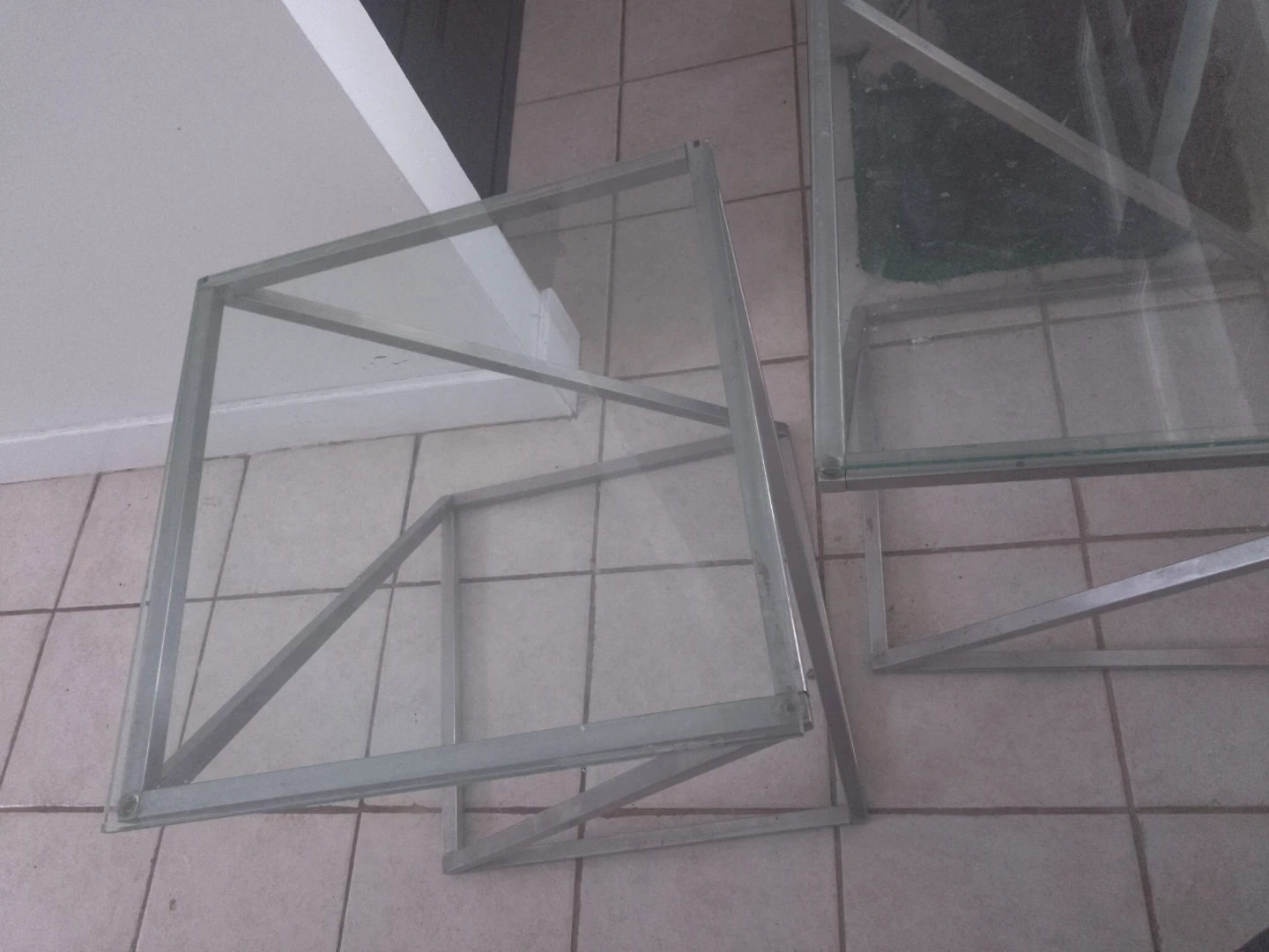 Glass and Metal Ikea Side Tables (Set of 2) - photo 4