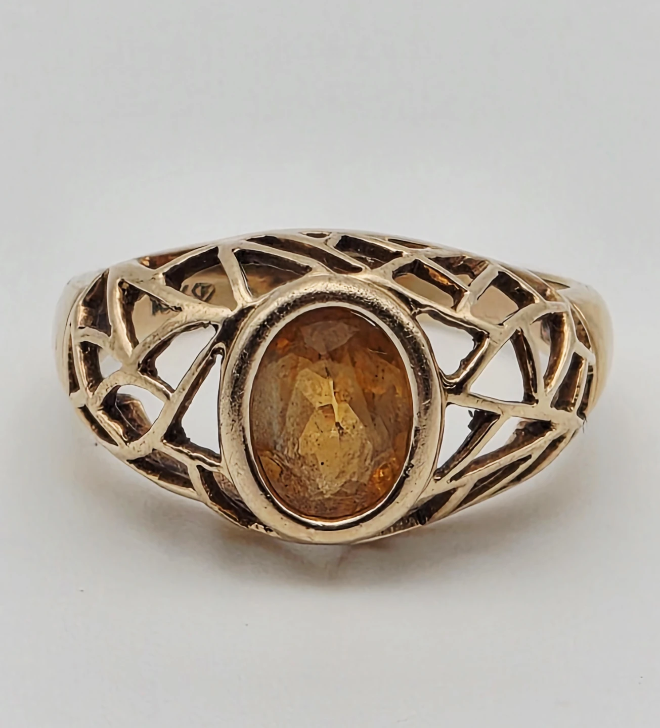 ⭐ RARE 10K Gold Ring with Citrine Stone